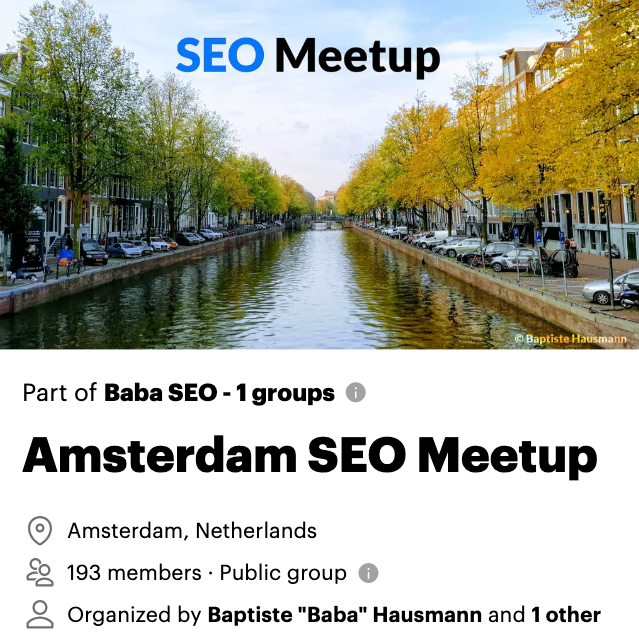 Amsterdam SEO Meetup by Baba SEO